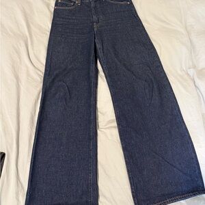 Levi’s Premium Ribcage Wide Leg Jeans Dark Wash Indigo W28 L32